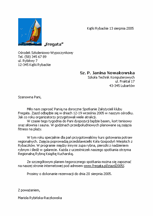 Pismo / Zaproszenie