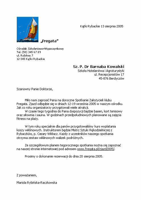 Pismo / Zaproszenie